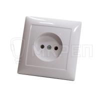 Розетка 1-местная СЕЛЕНА, скрытой установки, без заземления белая