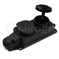 Колодка герметичная с заземлением, 2 входа