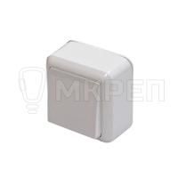 Выключатель 1-клавишный, открытой установки, белый 10А Оптима