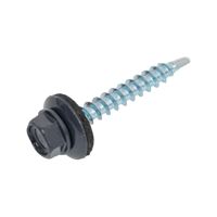 Саморез кровельный Zn, 4,8х35, RAL-7024 графитово-серый, 100шт (Гриппер)