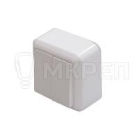 Выключатель 2-клавишный, открытой установки, белый 10А Оптима