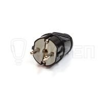 Вилка черная с заземлением МУ52