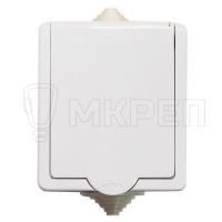 Розетка 1-местная СЕЛЕНА, IP54, открытой установки, герметичная белая