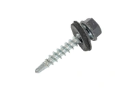 Саморез кровельный Zn, 4,8х29, RAL-7024 графитово-серый 100шт (Гриппер)