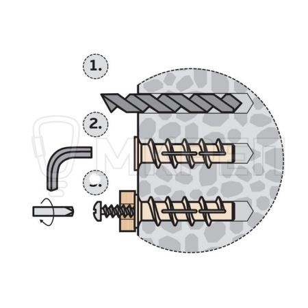 Дюбель для газобетона, 14х60мм, 20шт, нейлоновый, Европартнер PBT10