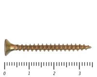 Саморез желтый PZ, 3.5х35 30шт., (Гриппер)
