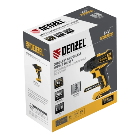 Винтоверт ударный аккумуляторный, CID-IB-200, 18В, Denzel