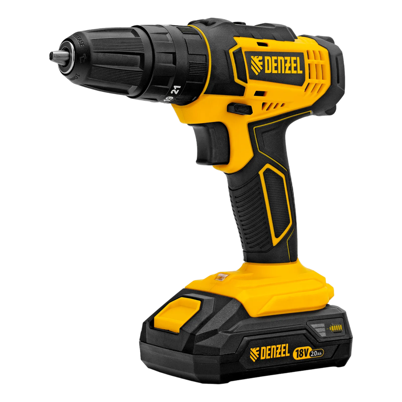 Дрель-шуруповерт аккумуляторный, ударный, CIDB-18-02, 18 В, Denzel