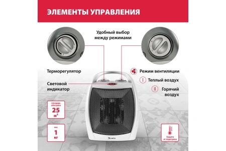 Тепловентилятор керамический FHC-1500, MTX