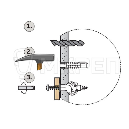 Дюбель универсальный, 5х25мм, 100шт, нейлоновый, Европартнер PDU N5