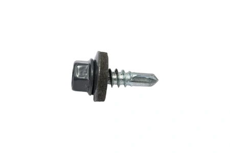 Саморез кровельный Zn, 5,5х19, RAL-7024 графитово-серый, 100шт (Гриппер)