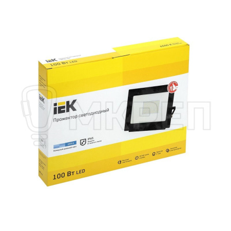 Прожектор светодиодный IEK, 100W, 6500K IP65