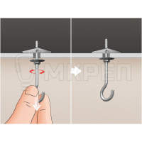 Анкер потолочный с крюком, М4
