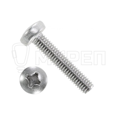 Винт DIN7985 с полукруглой головкой, 5х25мм, А2