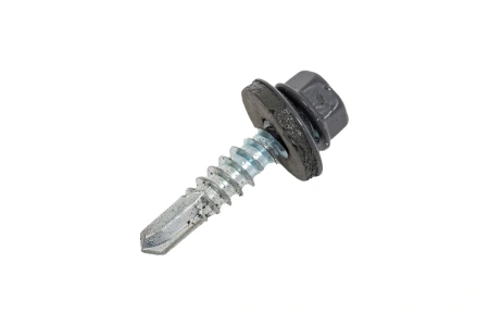 Саморез кровельный Zn, 5,5х25, RAL-7024 графитово-серый, 100шт (Гриппер)